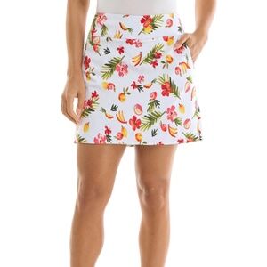 NWT Zac & Rachel  White and Rose Tropical Stretch Skort Size 10 & 16